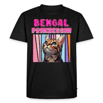 Bengal Chats Maman BENGAL PRINCESSE Drôle - T-shirt Premium bio Homme - noir - Devant - Nico (187cm)