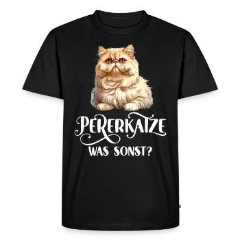 CHAT PERSAN QUOI D’AUTRE ? Chats persans cool - T-shirt Premium bio Homme - noir - Devant - Nico (187cm)