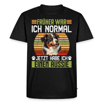 Berger australien ANCIENNEMENT NORMAL MAINTENANT AUSTRALIEN - T-shirt Premium bio Homme - noir - Devant - Nico (187cm)
