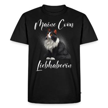 MAINE COON AMANT CHAT MAMAN Maine Coon - T-shirt Premium bio Homme - noir - Devant - Nico (187cm)