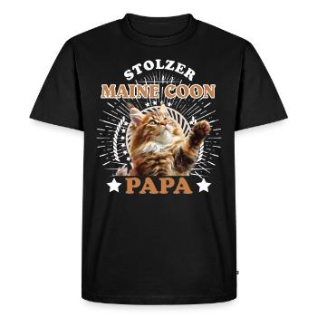 Papa chat MAINE COON PROUD MAINE COON - T-shirt Premium bio Homme - noir - Devant - Nico (187cm)