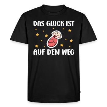 Mothers-to-be HAPPINESS IS ON THE WAY - Men's Premium Organic T-Shirt - black - Front - Nico (187cm)