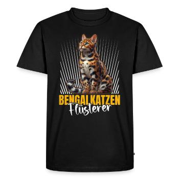 BENGAL CATS WHISPERERS Drôles de chats du Bengale - T-shirt Premium bio Homme - noir - Devant - Nico (187cm)