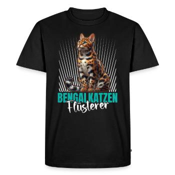 BENGAL CATS WHISPERERS Drôles de chats du Bengale - T-shirt Premium bio Homme - noir - Devant - Nico (187cm)