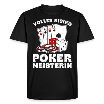 Joueur de poker POKER CHAMPION Poker Femmes - T-shirt Premium bio Homme - noir - Devant - Nico (187cm)