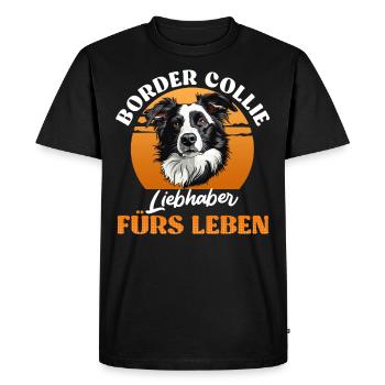 BORDER COLLIE AMANT POUR LA VIE Drôle - T-shirt Premium bio Homme - noir - Devant - Nico (187cm)