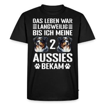 Berger australien JUSQU’À CE QUE J’AIE MES 2 AUSSIES - T-shirt Premium bio Homme - noir - Devant - Nico (187cm)