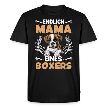 Maman Chien ENFIN MAMAN D’UN BOXER ALLEMAND - T-shirt Premium bio Homme - noir - Devant - Nico (187cm)