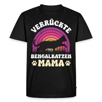 Chat du Bengale CRAZY BENGAL CATS MOM Drôle - T-shirt Premium bio Homme - noir - Devant - Nico (187cm)