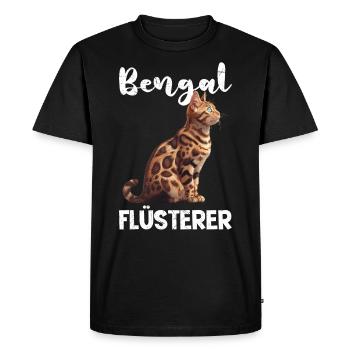 Chat Papa BENGAL CHATS CHUCHOTEUR Drôle - T-shirt Premium bio Homme - noir - Devant - Nico (187cm)