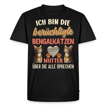 Chat du Bengale JE SUIS LE TRISTEMENT CÉLÈBRE CHAT DU BENGALE - T-shirt Premium bio Homme - noir - Devant - Nico (187cm)