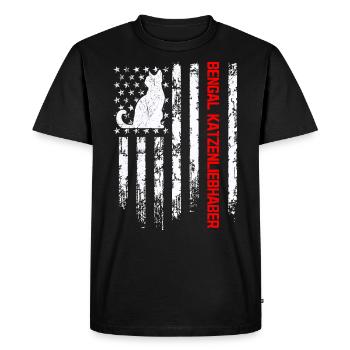 Propriétaire de chat Bengal BENGAL CAT LOVER - T-shirt Premium bio Homme - noir - Devant - Nico (187cm)