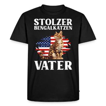 Cat dad PROUD BENGAL CAT FATHER USA - Men's Premium Organic T-Shirt - black - Front - Nico (187cm)