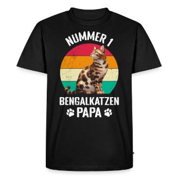 Bengal cats NUMBER 1 BENGAL CATS DAD - Men's Premium Organic T-Shirt - black - Front - Nico (187cm)