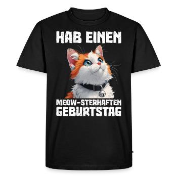 Turc Van PASSEZ UN ANNIVERSAIRE MIAOU ÉTOILÉ - T-shirt Premium bio Homme - noir - Devant - Nico (187cm)