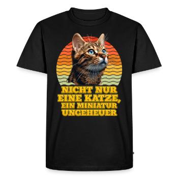 Chat du Bengale PAS SEULEMENT UNE MINIATURE DE CHAT - T-shirt Premium bio Homme - noir - Devant - Nico (187cm)