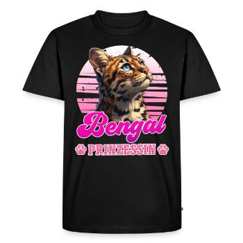 Propriétaire de chat BENGAL PRINCESS Vintage - T-shirt Premium bio Homme - noir - Devant - Nico (187cm)