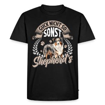 Berger australien NE CHERCHEZ PAS SI SINON BERGER - T-shirt Premium bio Homme - noir - Devant - Nico (187cm)
