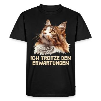 Maine Coon I DEFY EXPECTATIONS Funny - Men's Premium Organic T-Shirt - black - Front - Nico (187cm)