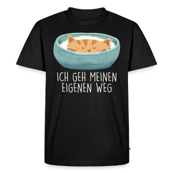 Chat siamois JE SUIS MON PROPRE CHEMIN Amusant - T-shirt Premium bio Homme - noir - Devant - Nico (187cm)