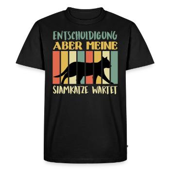 Siamese Cat SORRY BUT MY SIAMESE CAT - Men's Premium Organic T-Shirt - black - Front - Nico (187cm)