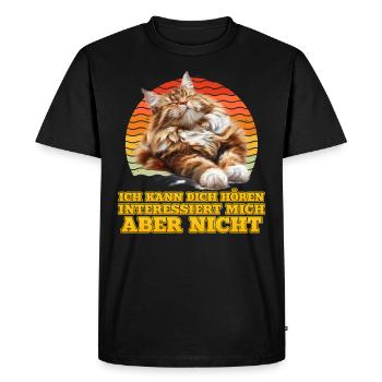 Maine Coon CAN'T HEAR YOU DOESN'T INTEREST ME - Men's Premium Organic T-Shirt - black - Front - Nico (187cm)