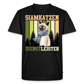 FOURNISSEURS DE SERVICES POUR CHATS SIAMOIS Chats siamois vintage - T-shirt Premium bio Homme - noir - Devant - Nico (187cm)