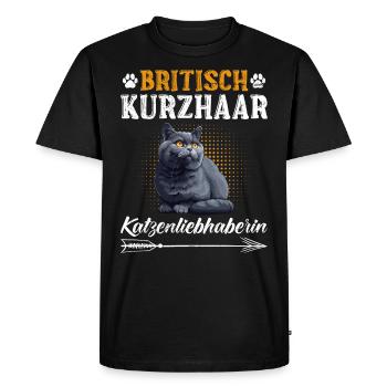 British Shorthair Cat Lover British - Men's Premium Organic T-Shirt - black - Front - Nico (187cm)