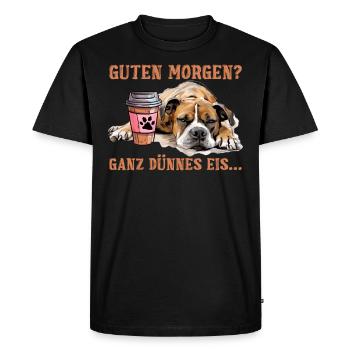 Boxer BONJOUR ? GLACE TRÈS MINCE... Amusement - T-shirt Premium bio Homme - noir - Devant - Nico (187cm)