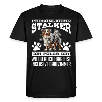 Berger Australien PERSONNEL STALKER Drôle - T-shirt Premium bio Homme - noir - Devant - Nico (187cm)
