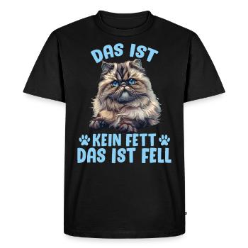 Chat persan CE N’EST PAS DE LA GRAISSE, C’EST DE LA FOURRURE - T-shirt Premium bio Homme - noir - Devant - Nico (187cm)