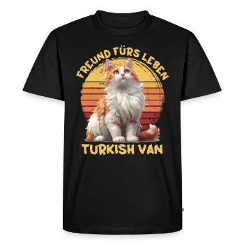 FOURGON TURC AMI POUR LA VIE Propriétaire de chat - T-shirt Premium bio Homme - noir - Devant - Nico (187cm)
