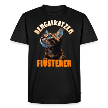 BENGAL CATS WHISPERERS Drôles de chats du Bengale - T-shirt Premium bio Homme - noir - Devant - Nico (187cm)