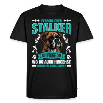 Boxer allemand PERSONAL STALKER Boxer drôle - T-shirt Premium bio Homme - noir - Devant - Nico (187cm)
