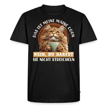 Propriétaires de chats NE CARESSEZ PAS MON MAINE COON - T-shirt Premium bio Homme - noir - Devant - Nico (187cm)