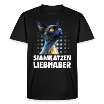AMOUREUX DES CHATS SIAMOIS Propriétaires de chats siamois - T-shirt Premium bio Homme - noir - Devant - Nico (187cm)
