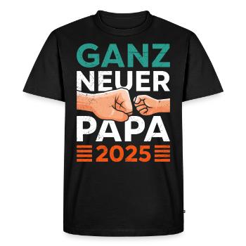 Soon Dad BRAND NEW DAD 2025 First Father's Day - Men's Premium Organic T-Shirt - black - Front - Nico (187cm)
