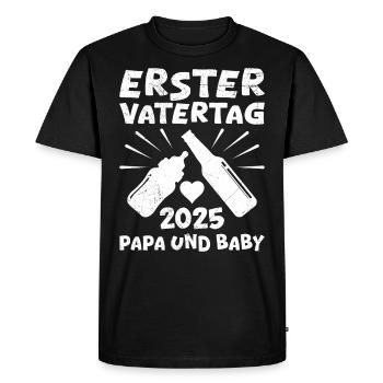 First Father's Day Soon Dad 1st Father's Day Future - Men's Premium Organic T-Shirt - black - Front - Nico (187cm)