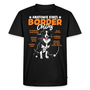 Border Collie ANATOMIE D’UN BORDER COLLIE Drôle - T-shirt Premium bio Homme - noir - Devant - Nico (187cm)
