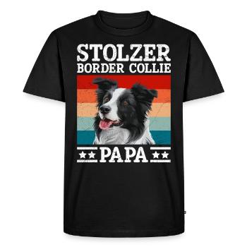 Dog Dad PROUD BORDER COLLIE DAD Dog Owner - Men's Premium Organic T-Shirt - black - Front - Nico (187cm)