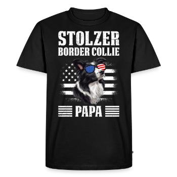 Dog Dad PROUD BORDER COLLIE DAD Dog Owner - Men's Premium Organic T-Shirt - black - Front - Nico (187cm)