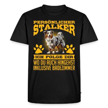 Berger Australien PERSONNEL STALKER Drôle - T-shirt Premium bio Homme - noir - Devant - Nico (187cm)