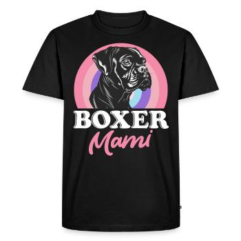 BOXER MAMI Propriétaire d’un chien boxer allemand - T-shirt Premium bio Homme - noir - Devant - Nico (187cm)