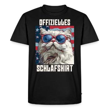 Chats Persans CHEMISE DE NUIT OFFICIELLE États-Unis - T-shirt Premium bio Homme - noir - Devant - Nico (187cm)