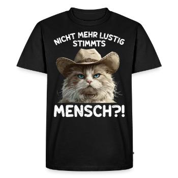 Le chat persan n’est plus drôle, n’est-ce pas ?! - T-shirt Premium bio Homme - noir - Devant - Nico (187cm)
