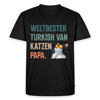 Cat Dad LE MEILLEUR CHAT TURC DU MONDE - T-shirt Premium bio Homme - noir - Devant - Nico (187cm)