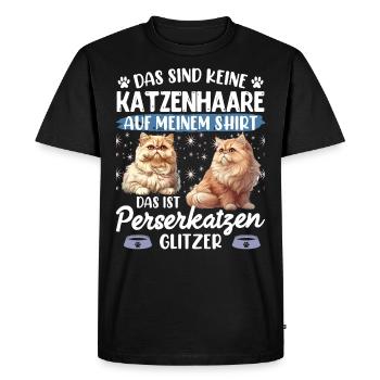 Chat persan PAS DE POILS DE CHAT, C’EST UN CHAT PERSAN - T-shirt Premium bio Homme - noir - Devant - Nico (187cm)