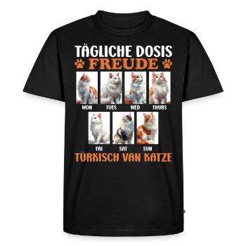 Maman chat DOSE QUOTIDIENNE DE JOY TURKISH VAN - T-shirt Premium bio Homme - noir - Devant - Nico (187cm)