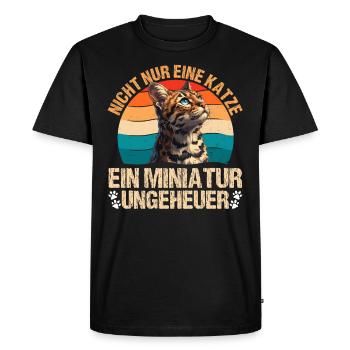 Chat du Bengale PAS SEULEMENT UNE MINIATURE DE CHAT - T-shirt Premium bio Homme - noir - Devant - Nico (187cm)