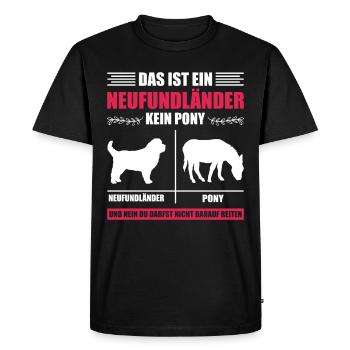 Newfie C’EST UN TERRE-NEUVIEN, PAS UN PONEY Drôle - T-shirt Premium bio Homme - noir - Devant - Nico (187cm)